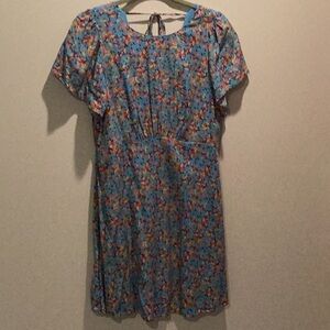 LOFT Floral Blue Dress